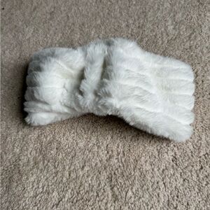 Apana off White Faux Fur Knotted Headband